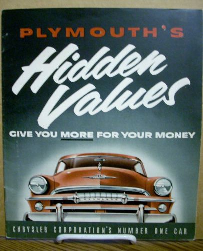 1954 54 plymouth belvedere plaza savoy suburban hidden values sales catalog