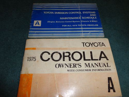 1975 toyota corolla owner&#039;s manual set / original guide &amp; emissions books