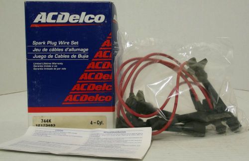 Ac delco #744k spark plug wire set - gm #12173483 - free shipping - 2 available