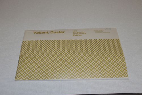 1974 plymouth valiant duster original owner&#039;s manual