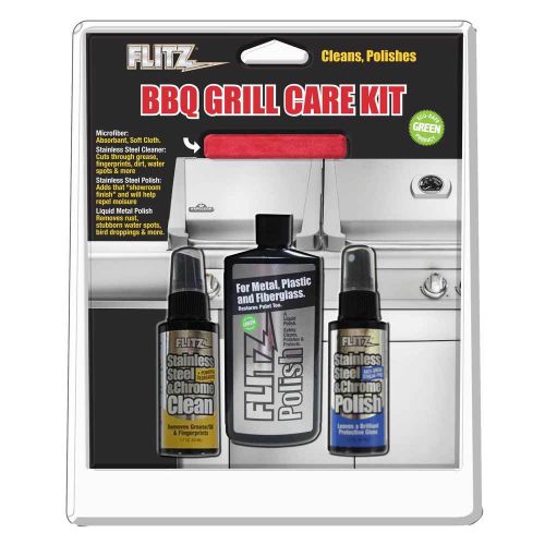 Flitz bbq grill care kit metal polish ss cleaner ss polish -bbq 41504