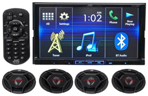 Jvc kw-v420bt 7&#034; double-din car dvd receiver/monitor+(4) jvc 6x9&#034; speakers