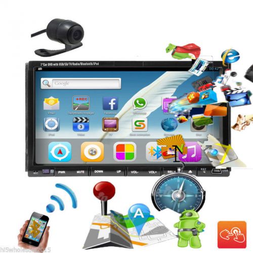 7&#034; sliding capacitive screen android4.4 wifi-3g gps car stereo dvd player+camera