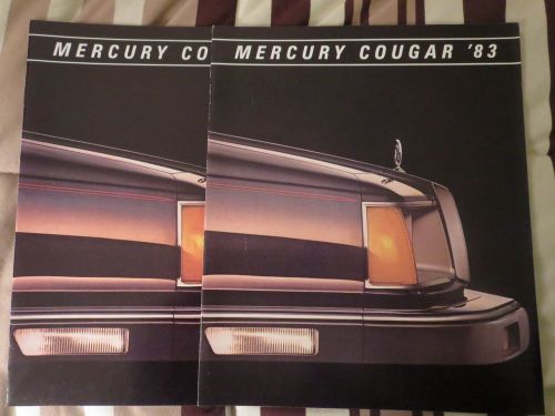 Lot of 2 1983 mercury cougar dealer sales automobile brochures