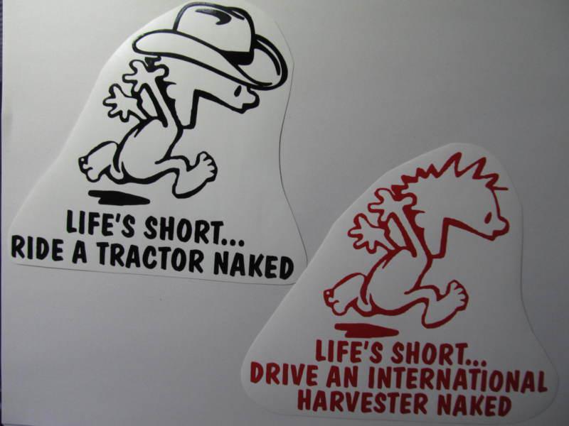 Tractor pulling trailer pull mower plow international harvester ih decal 