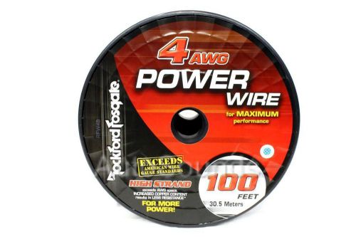 Rockford fosgate rfw4b 100 foot spool 4 gauge awg black ground power wire cable