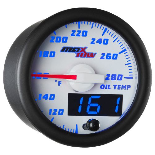 52mm white &amp; blue maxtow double vision oil temperature gauge - mt-wbdv07