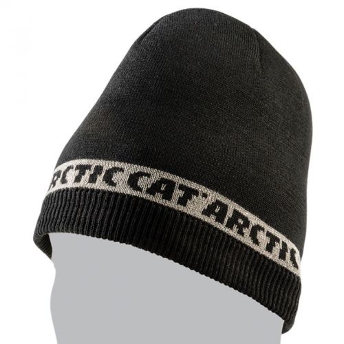 Arctic cat gray stripe knit fleece lined beanie - black with gray - 5273-072