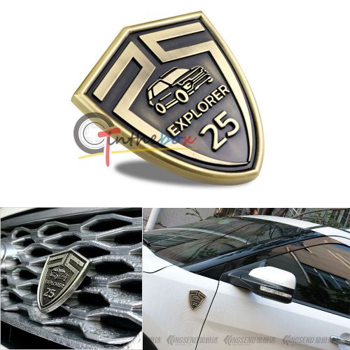 1pc 25th year anniversary metal grill emblem badge sticker for car ford explorer