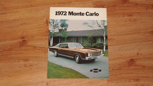 1972 monte carlo original dealership sales brochure w 454