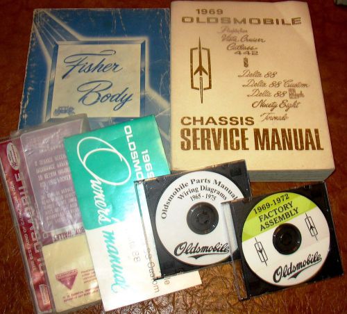 1969 oldsmobile service manual 5 vol set 442 f-85 cutlass supreme s holiday w31