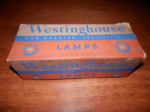 Vtg westinghouse box 10 light bulbs lamps #1503 50 cp 6-8v prefocus base new nos