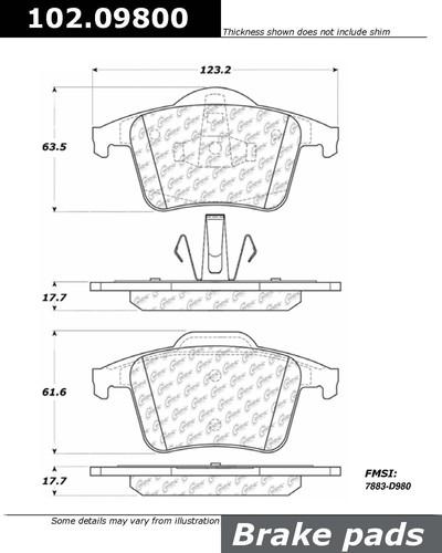 Centric 102.09800 brake pad or shoe, rear-c-tek metallic brake pads