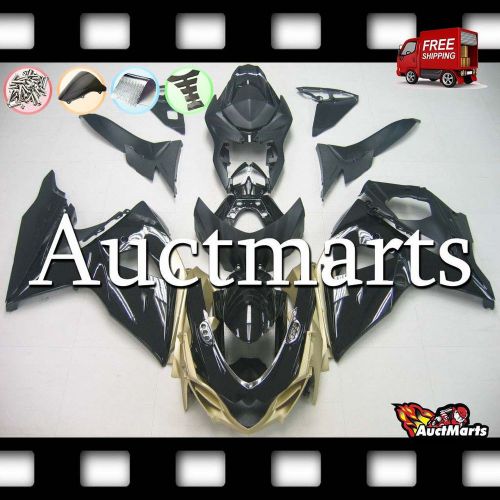 For suzuki gsx-r1000 2009-2013 10 11 12 fairing abs plastic black gold 2k22 vb