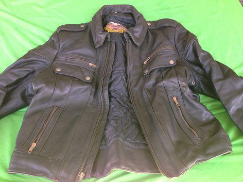 Vintage harley davidson mens 44 black  leather jacket