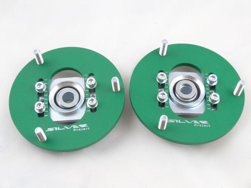 Camber plates fit e36 drift bmw top mounts for coilover front x2 domlager green