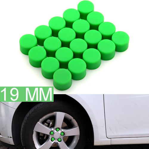 New 19mm green car wheel lugs nuts bolts covers hub screw dust protective caps