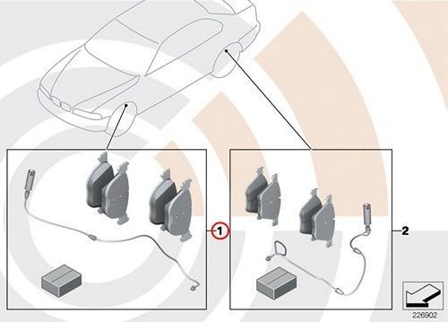 Bmw genuine front brake pads wear sensors set e39 34112157589