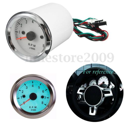 2&#039;&#039; bule led chrome rim electrical tachometer speedometer gauge 0~8000rpm 12v