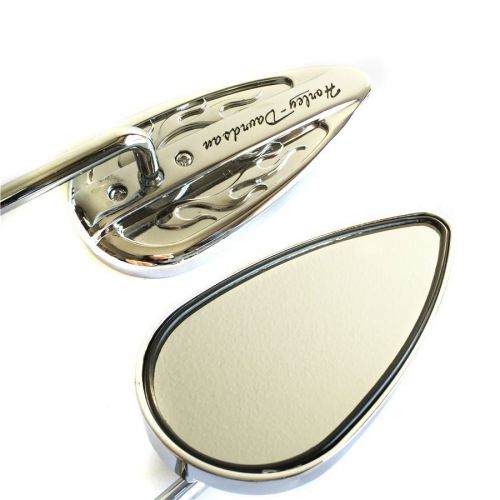 Chromed aluminum teardrop mirror for harley fat bob touring tour glide ultra