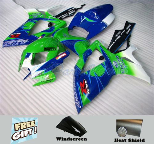 Fit for suzuki gsxr 600 750 06-07 green blue white injection fairing plastic k20