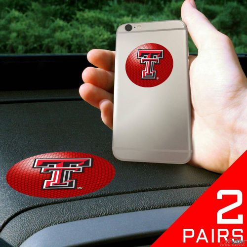 Fanmats - 2 pairs of texas tech university dashboard phone grips 13046