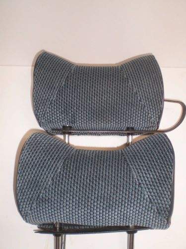 Mercedes classic front seat headrest blue fabric cloth r107 &#034;cat ears&#034; type