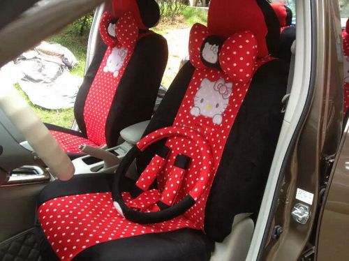 1 set cartoon car seat cover seat covers universal car-covers red &amp; black 18pc