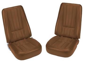 1968 corvette oe reproduction 100% leather seat covers - saddle