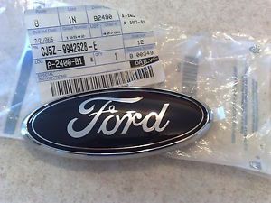 New oem ford 6&#034; blue chrome oval liftgate emplem name plate cj5z-9942528-e