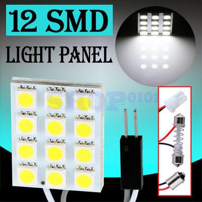 12 smd 5050 pure white light panel t10 ba9s festoon dome 12 led interior bulb