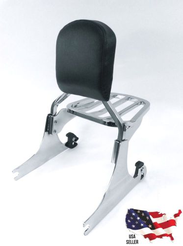 Harley softail quick release sissy bar &amp; rear carrier fat boy fatboy s 2006-2016