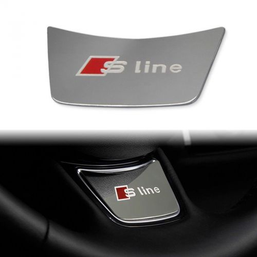 1x s-line symbol aluminum car styling steering wheel decorative sticker for audi