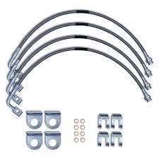 1997-2006 jeep wrangler tj stainless steel braided brake lines front 2-4" lift