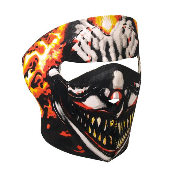 2 in 1 reversible motorcycle biker, skiers neoprene face mask - smoking clown!