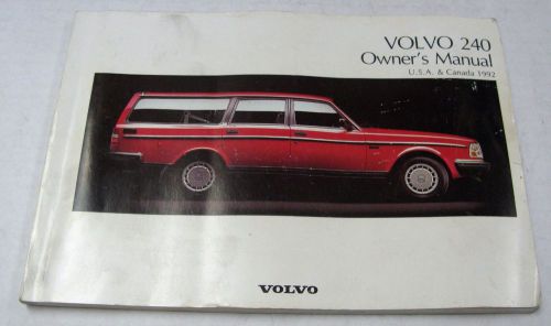 1992 volvo 240 owners manual, usa and canada