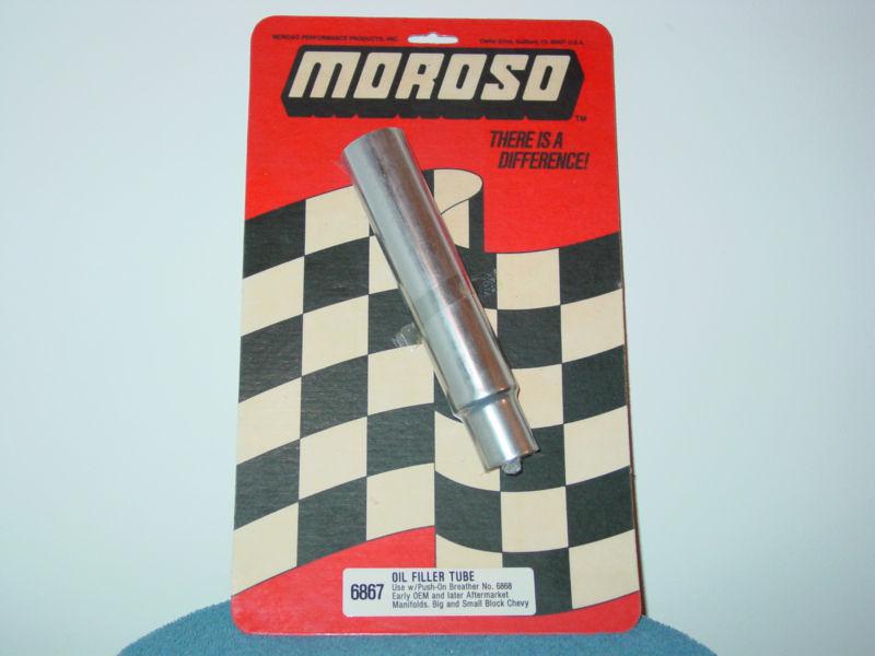 Moroso racing products chrome oil filler tube for small & big block chevy v8