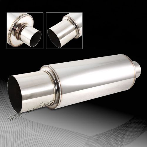 N1 4&#034; flat tip stainless steel weld on exhaust muffler 2.5&#034; inlet universal 2