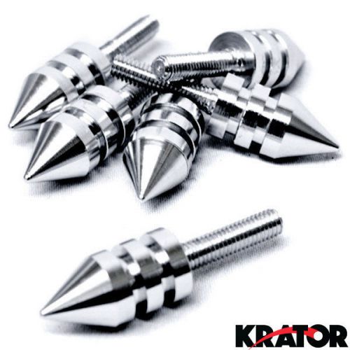 New 6 piece 5mm chrome spike bolts screws motorcycle scooter fairing quad trike