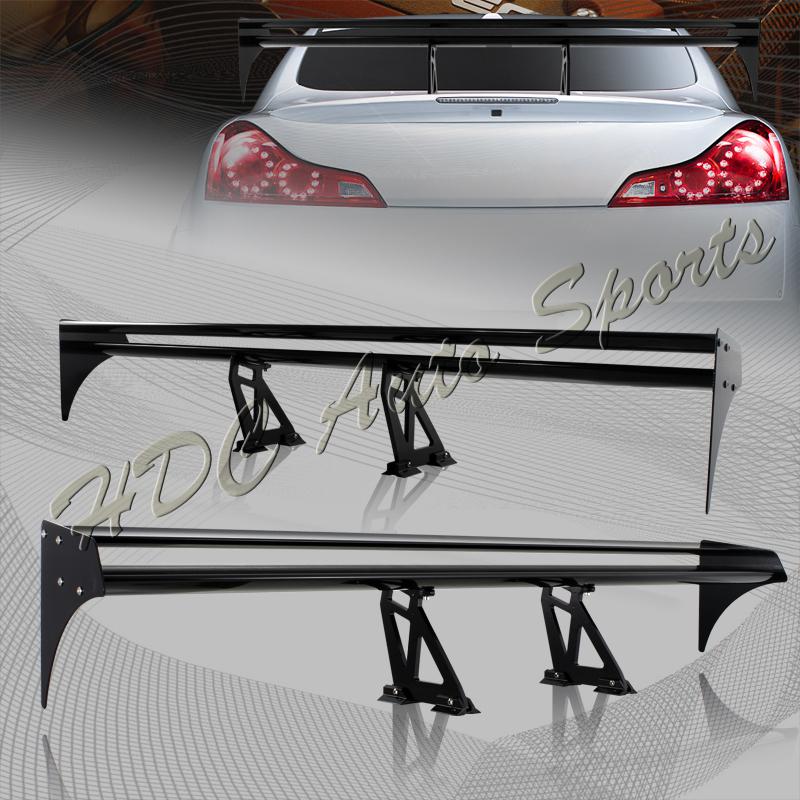 55" black lightweight aluminum rear trunk lid gt style double deck spoiler wing