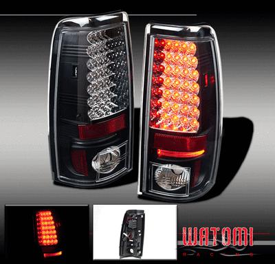 99-02 chevy silverado gmc sierra led tail lights blk 01