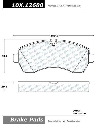 Centric 106.12680 brake pad or shoe, front