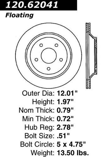 Centric 120.62041 rear brake rotor/disc-premium rotor-preferred