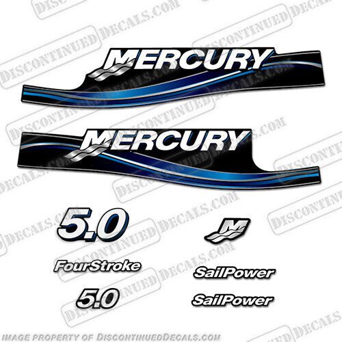 Fits mercury 5hp 5.0 outboard decal kit 2005 - 2009 - blue