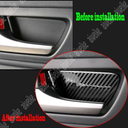 4pcs carbon fiber car inner door bowl cover trim for toyota highlander 2015-2019