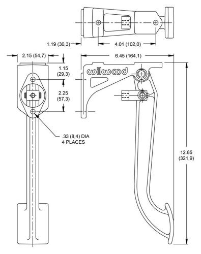 Wilwood swing mount clutch pedal kit,with master cylinder and slave cylinder