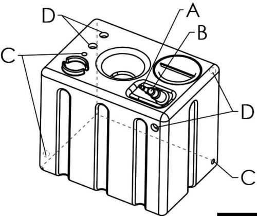 Osculati horizontal rigid tank for drinkable water 172 l