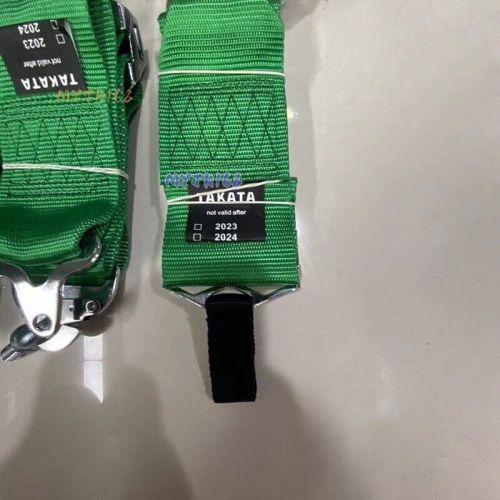 Takata green 4 point snap-on 3&#034; with camlock racing seat belt harness universal