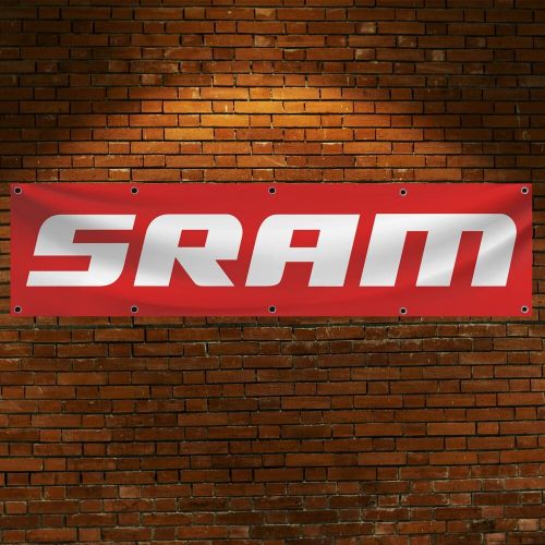 Sram banner 2x8ft bicycle flag scott ray component bikes garage decor flag