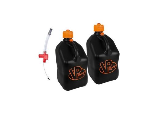 Vp racing 2 pack v-twin square 5 gallon fuel jug with trigger hose